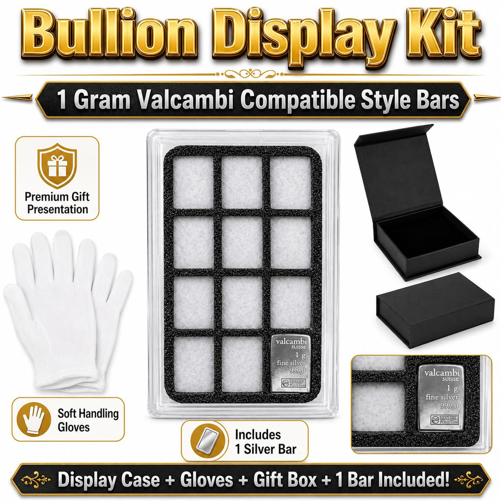 12-Slot 1g Bar Display Case + Bar & Gloves
