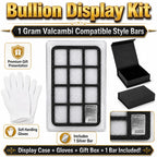 12-Slot 1g Bar Display Case + Bar & Gloves