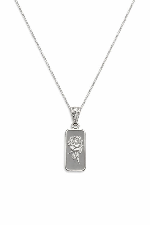 .999 Silver Rose Necklace with Sterling Chain by XplrsAttic