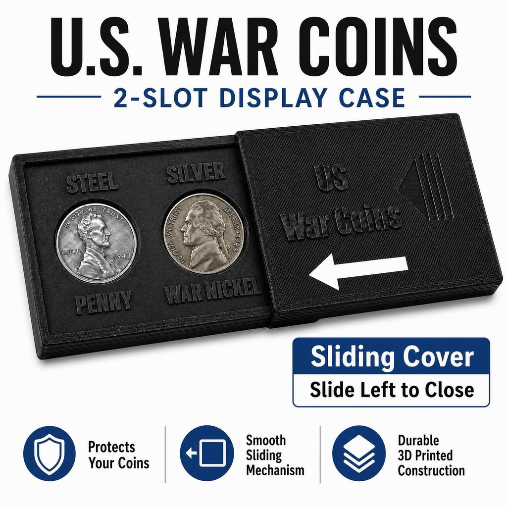 WWII Coin Display with Steel Cent & War Nickel