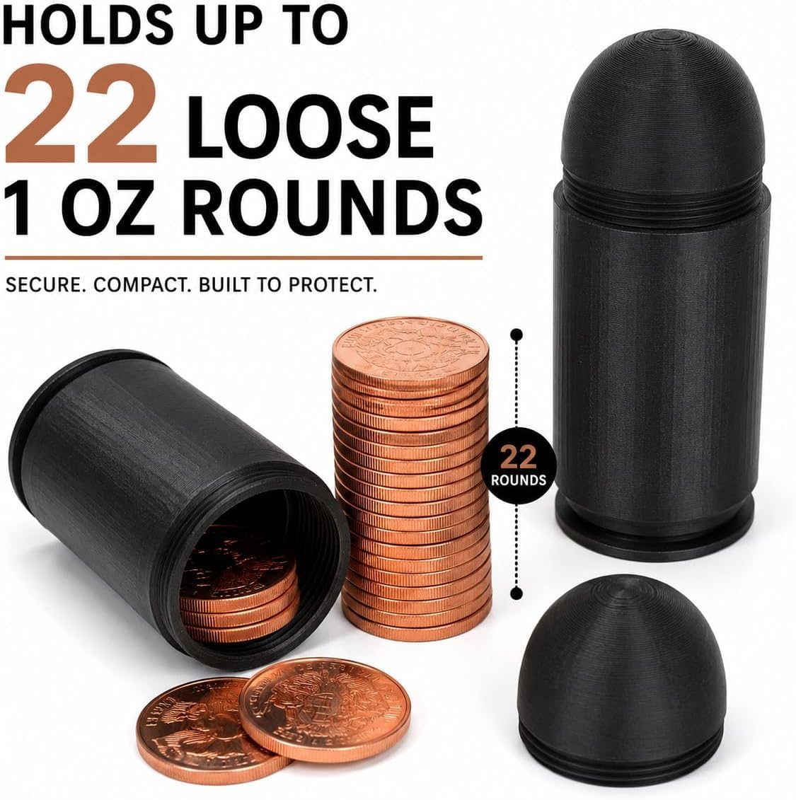 1 oz Round Storage Tube + Copper Round