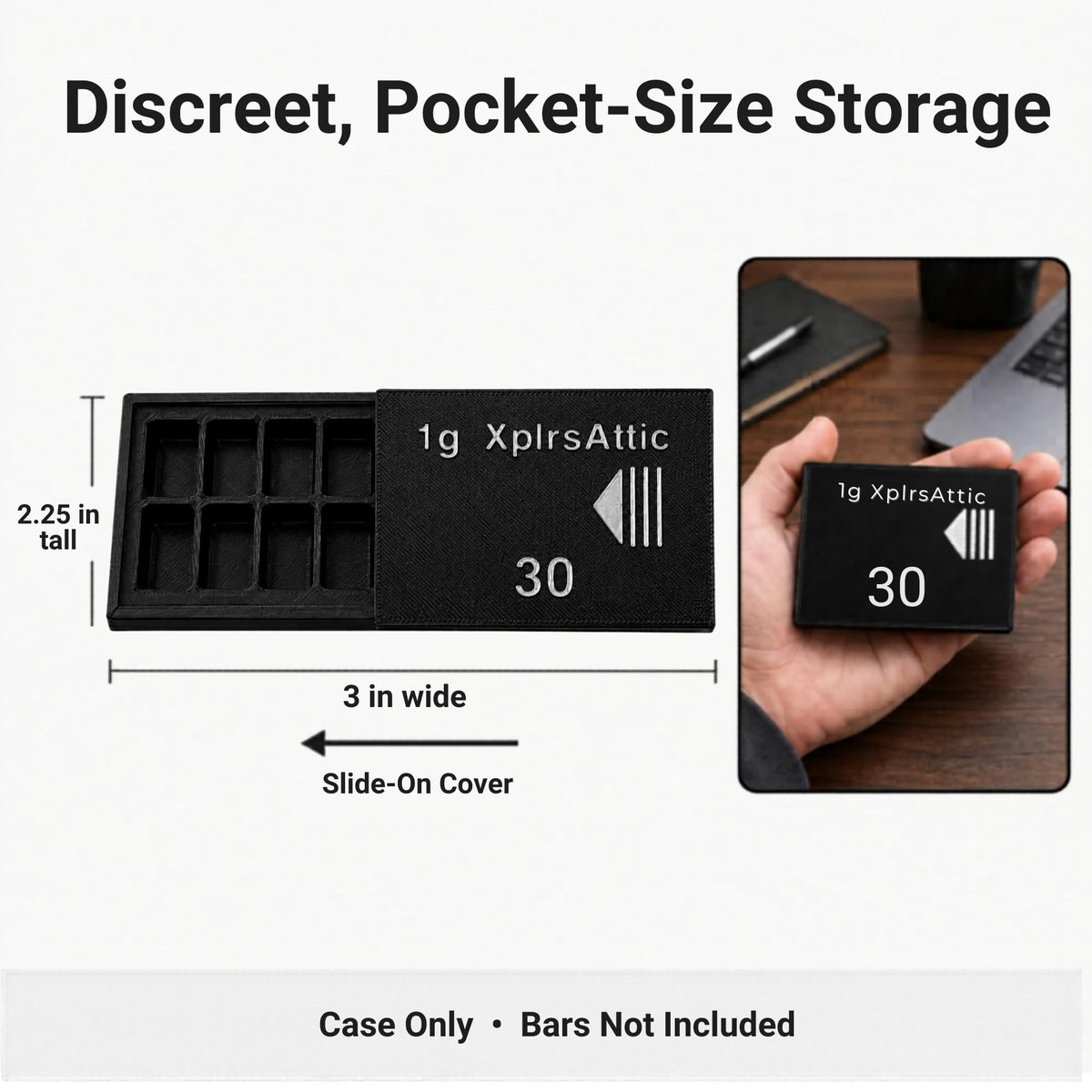 Scottsdale-Style 1g Bar Case – Holds 30
