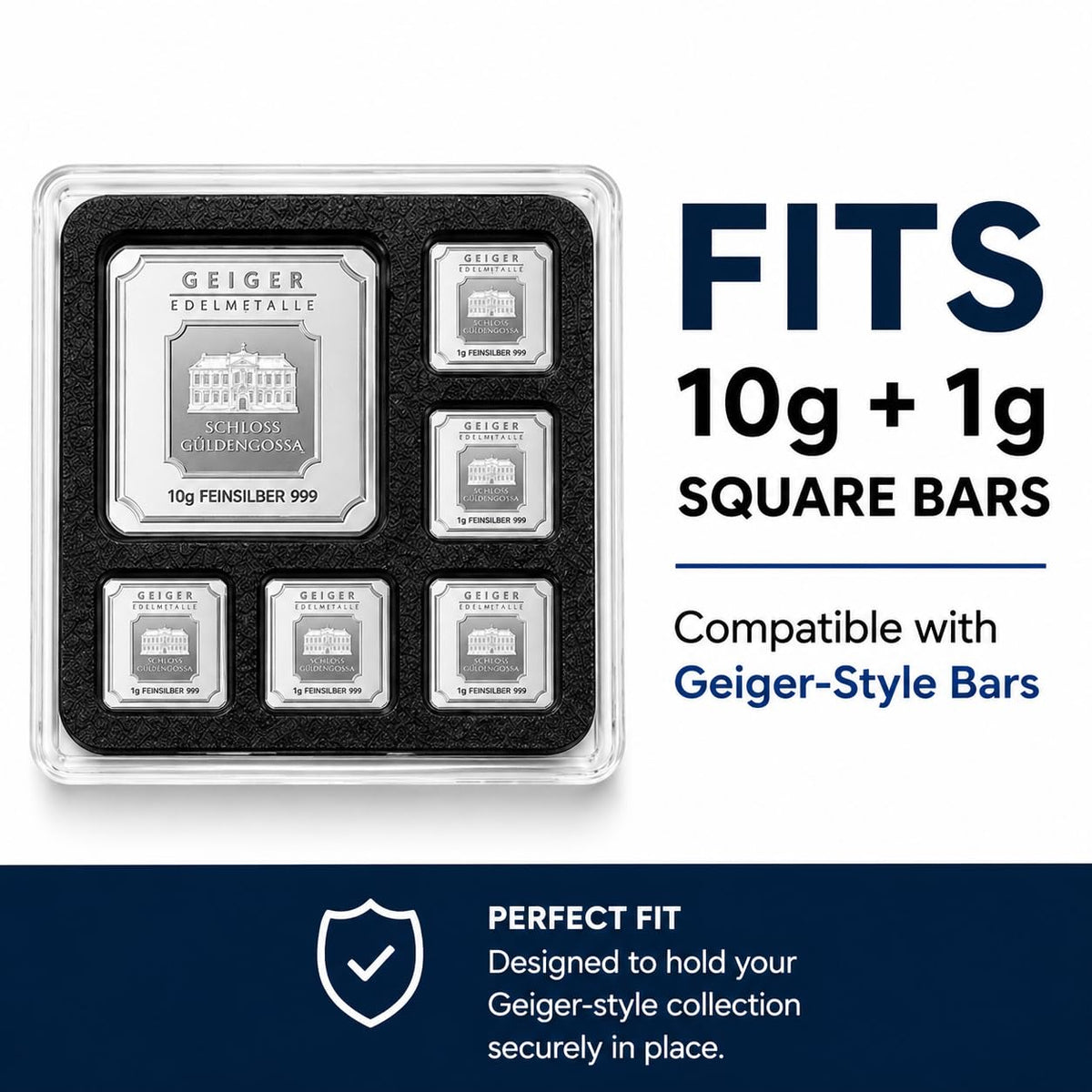 Geiger-Style 10g + 1g Bar Display Case