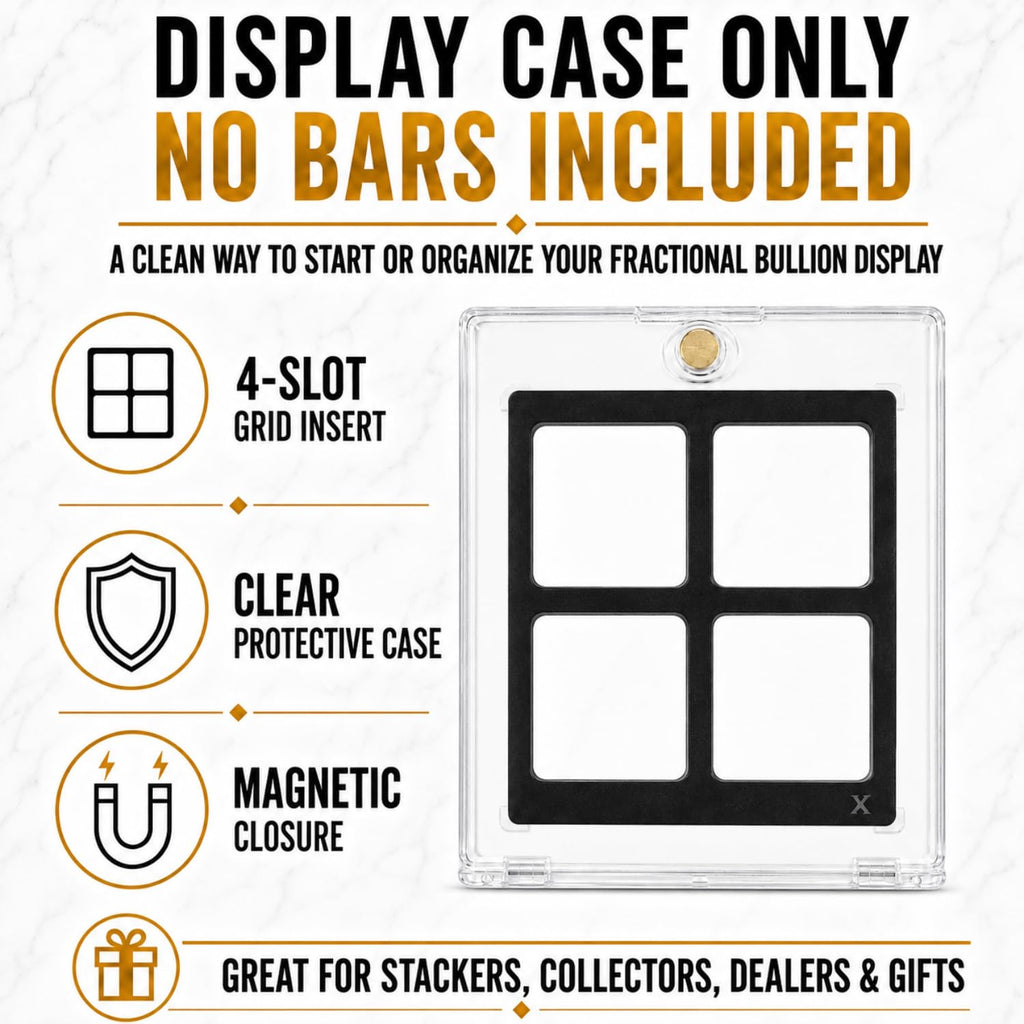 XplrsAttic Geiger Style Square Bar Display Case, Magnetic One Touch Bullion Holder for Gold & Silver Bars, Coin Showcase