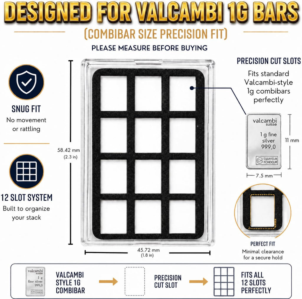 12-Slot 1g Bar Display Case + Bar & Gloves