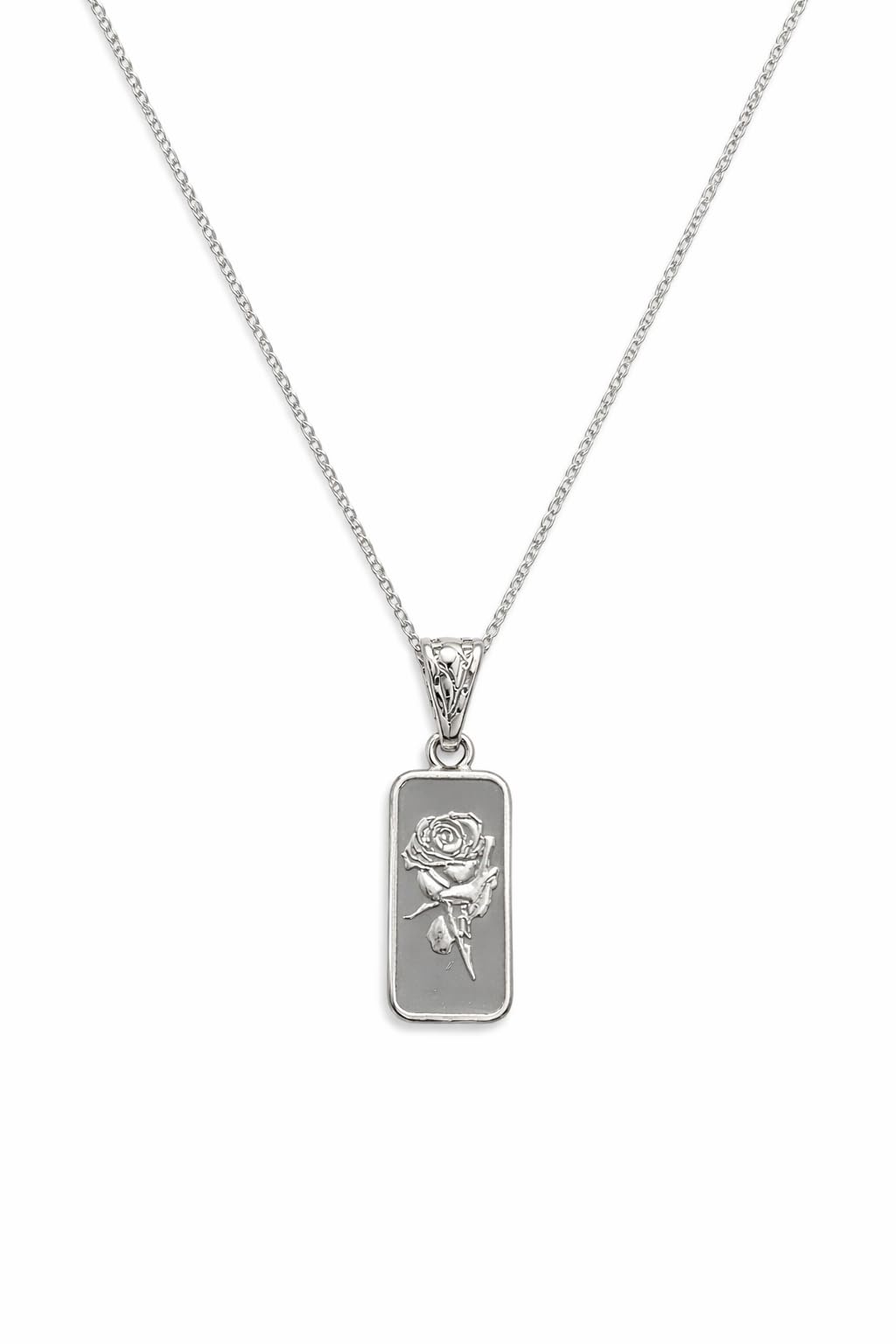.999 Silver Rose Necklace with Sterling Chain