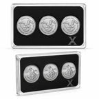 3 × 1g Silver Rounds + Display Case by XplrsAttic