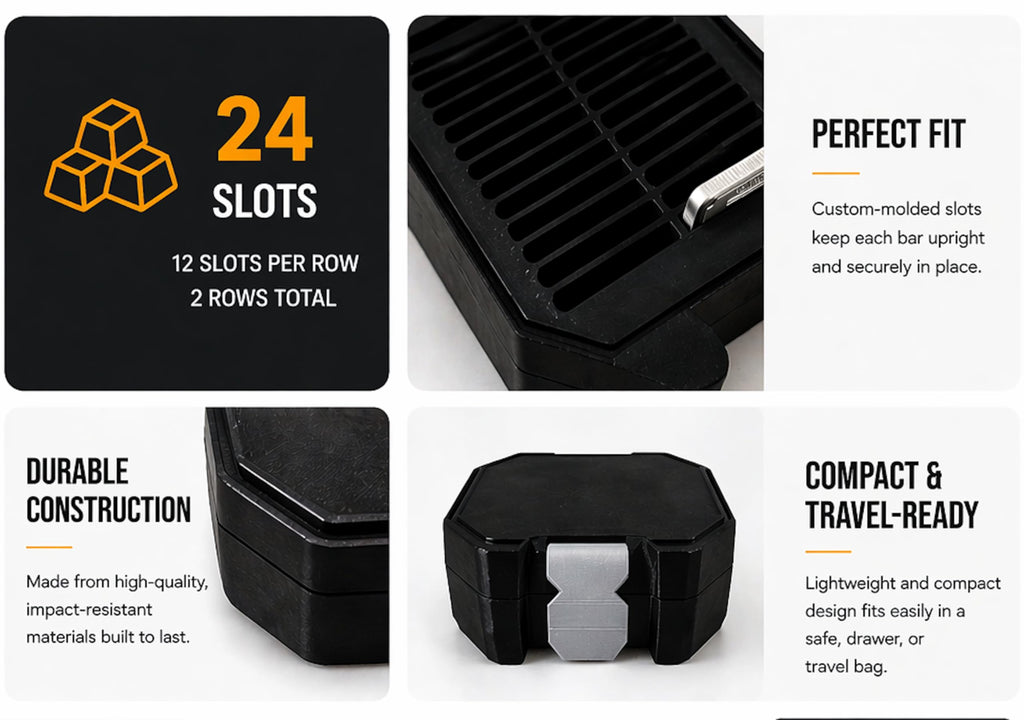 Geiger-Style 20g Bar Storage Case – 24 Slot