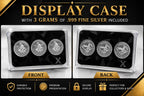 3 × 1g Silver Rounds + Display Case