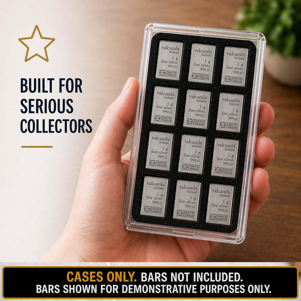 Valcambi-Style 1g Wallet + Display Case Bundle