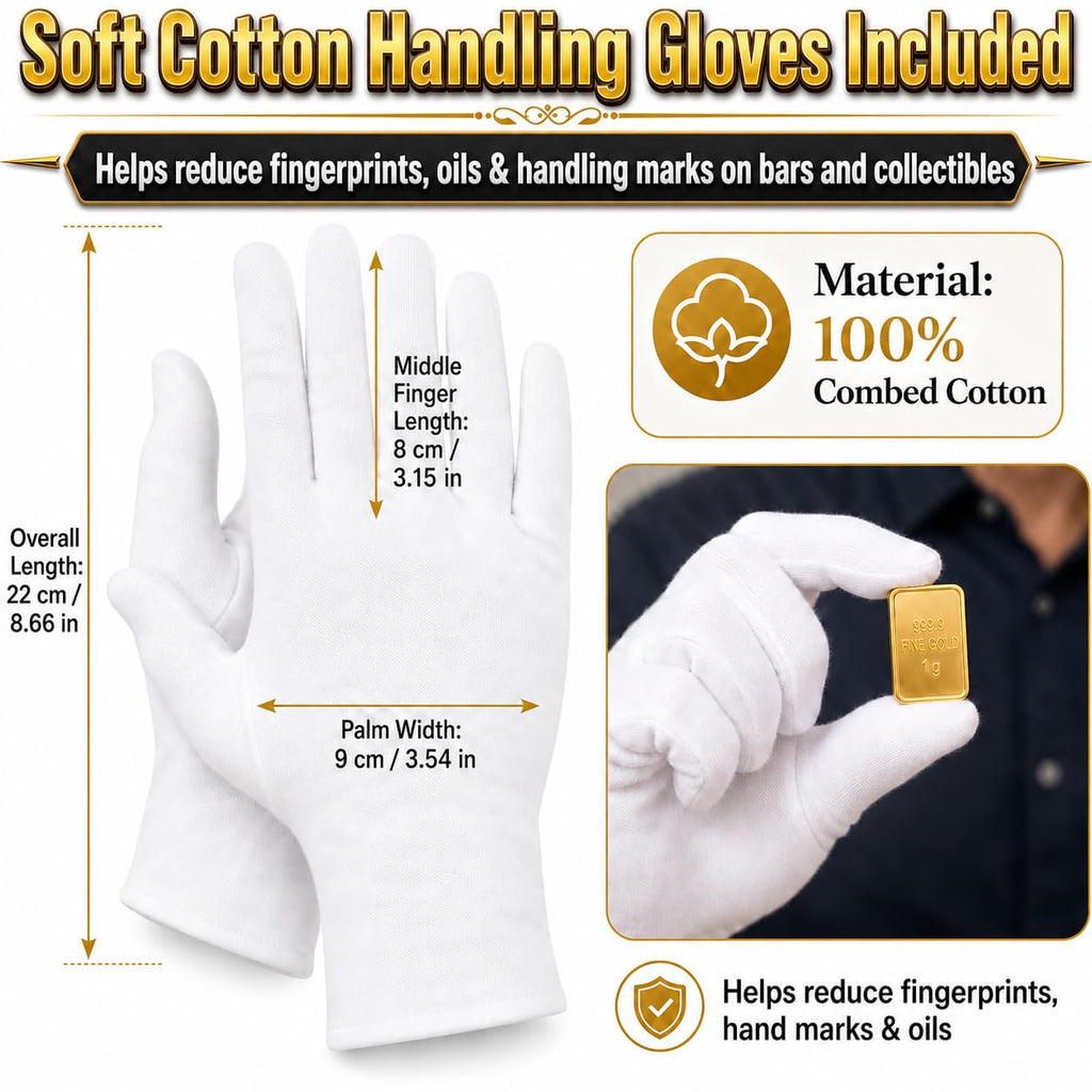 12-Slot 1g Bar Display Case + Bar & Gloves