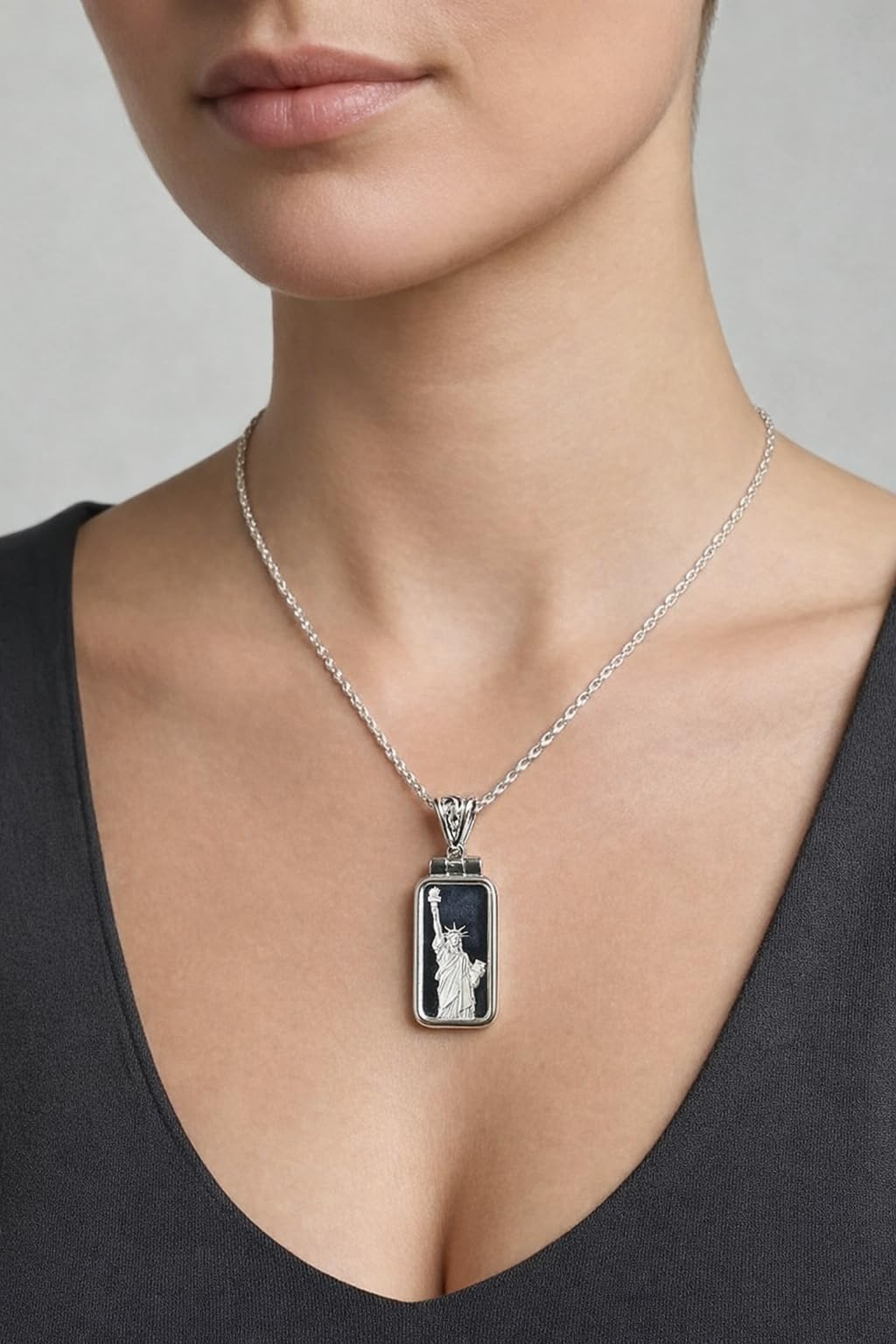 .999 Silver Statue of Liberty Necklace