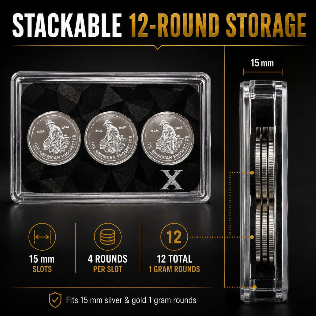 3 × 1g Silver Rounds + Display Case