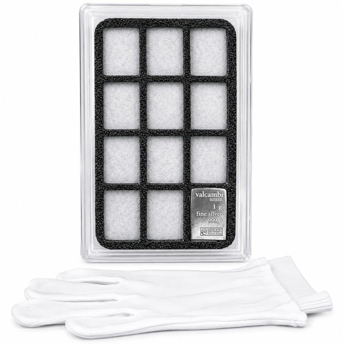 12-Slot 1g Bar Display Case + Bar & Gloves by XplrsAttic