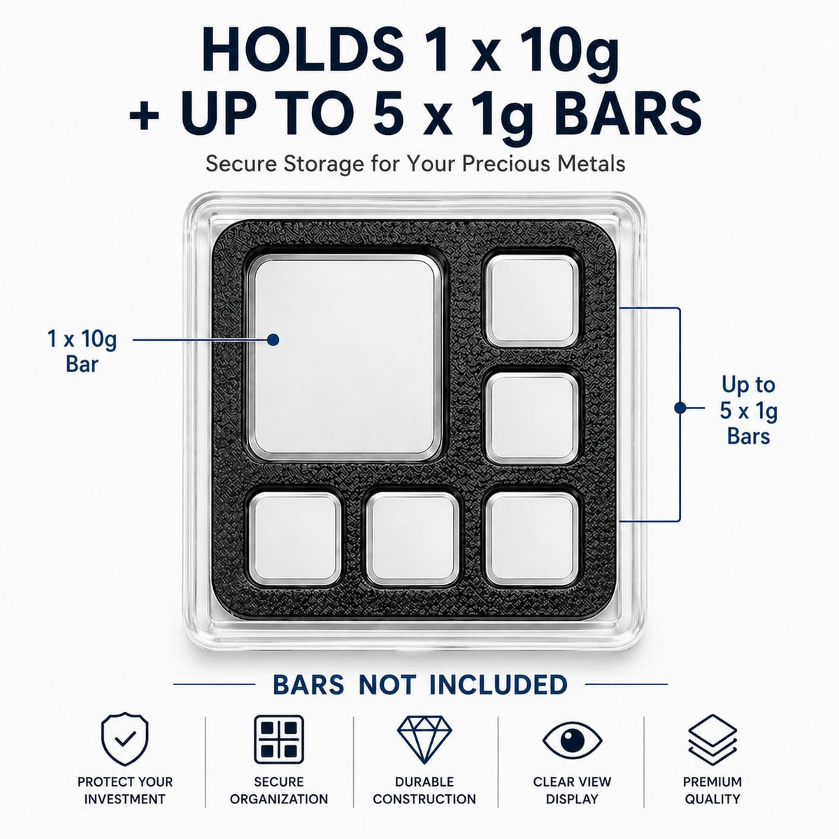 Geiger-Style 10g + 1g Bar Display Case