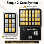 Valcambi-Style 1g Wallet + Display Case Bundle